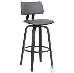 Pico Black and Gray Swivel 30" Bar Stool