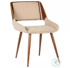 Panda Brown Fabric Mid Century Dining Chair
