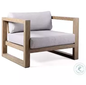 Paradise Grey And Light Eucalyptus Wood Outdoor Lounge Chair