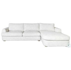 Reid Snow Fleck Performance Fabric 123" RAF Rectangular Sectional Sofa