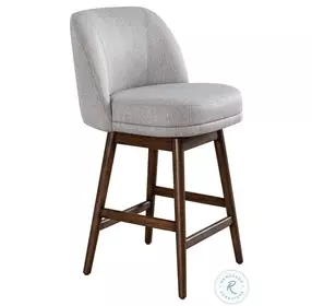 Sadie Taupe Upholstered Swivel 26" Counter Height Stool