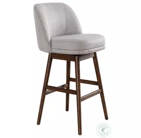 Sadie Taupe Upholstered Swivel 30" Bar Stool