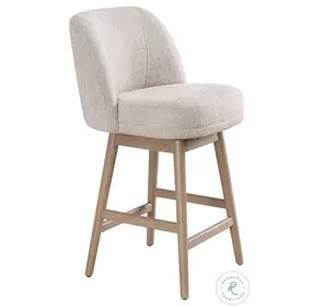 Sadie Ancient Stone Upholstered Swivel 26" Counter Height Stool