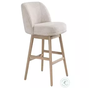 Sadie Ancient Stone Upholstered Swivel 30" Bar Stool