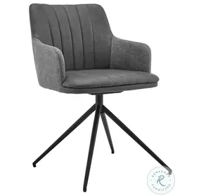 Simone Grey Faux Leather Modern Swivel Dining Chair Set of 2