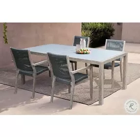 Sienna Grey Super Stone And Teak Outdoor Dining Set
