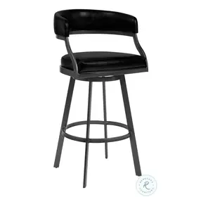 Dione Mineral And Vintage Black Faux Leather 26" Counter Height Stool