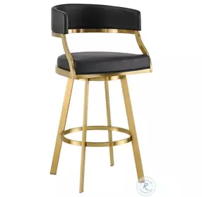 Saturn Black Swivel Bar Stool