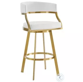 Saturn White Swivel Counter Height Stool