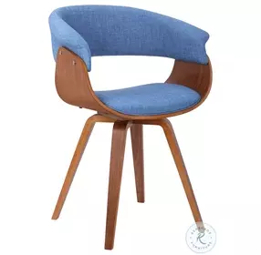 Summer Blue Fabric Mid Century Chair