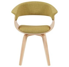 Summer Oak and Green Upholstered Dining Chair