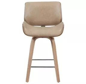 Tyler White Wash and Vintage Brown Upholstered Swivel Counter Height Stool