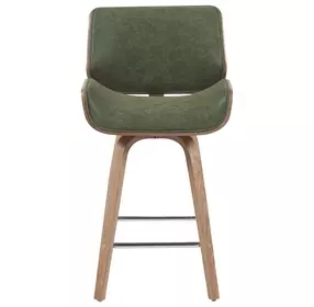 Tyler White Wash and Vintage Green Upholstered Swivel Counter Height Stool