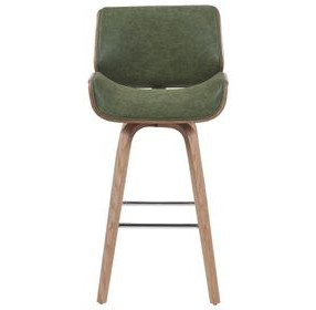 Tyler White Wash and Vintage Green Upholstered Swivel Bar Stool