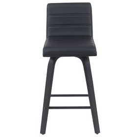 Vienna Brushed Black and Black Upholstered Swivel Counter Height Stool