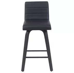 Vienna Brushed Black and Black Upholstered Swivel Counter Height Stool