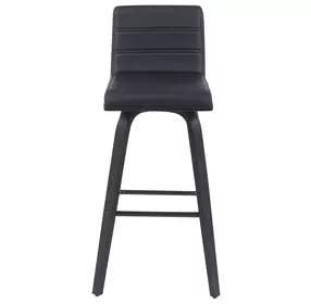 Vienna Brushed Black and Black Upholstered Swivel Bar Stool