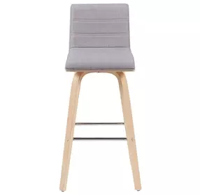 Vienna Oak and Gray Upholstered Swivel Bar Stool