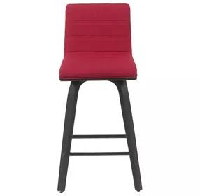 Vienna Brushed Black and Red Upholstered Swivel Counter Height Stool