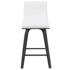 Vienna Brushed Black and White Upholstered Swivel Counter Height Stool