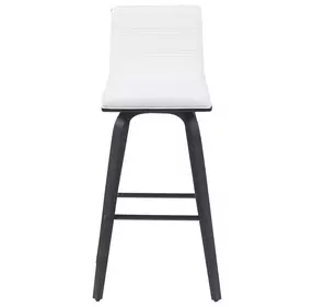 Vienna Brushed Black and White Upholstered Swivel Bar Stool