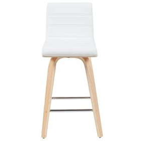 Vienna Oak and White Upholstered Swivel Counter Height Stool