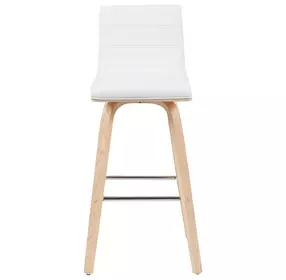 Vienna Oak and White Upholstered Swivel Bar Stool