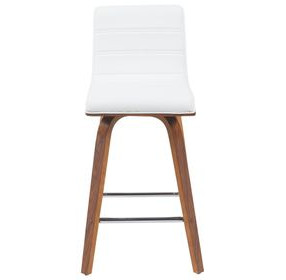 Vienna Walnut and White Upholstered Swivel Counter Height Stool