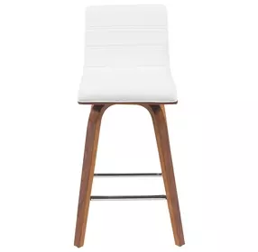 Vienna Walnut and White Upholstered Swivel Counter Height Stool