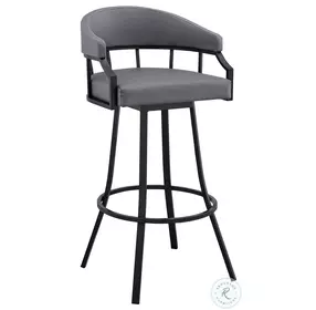 Valerie Slate Gray And Black 30" Swivel Bar Stool