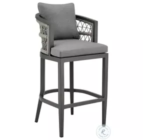 Zella Earl Gray Outdoor Patio Counter Height Stool