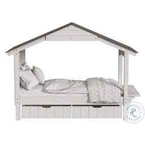 Lodge Cookies and Cream Twin Storage Bed with Full Roof