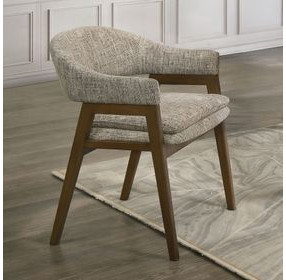 Miller Walnut Upholstered Arm Chair