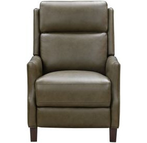 Ledger Oasis Olive Leather Push Thru The Arms Recliner