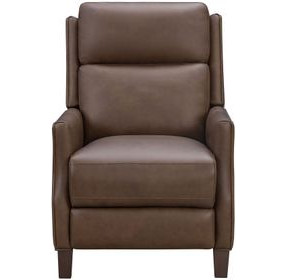 Ledger Oasis Walnut Leather Push Thru The Arms Recliner
