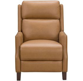 Ledger Santa Fe Brandy Leather Power Recliner with Power Lumbar and USB Charging