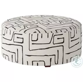 Durango Fossil Ebony Round Cocktail Ottoman