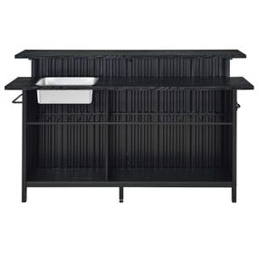 Kehlani Black 69" Rectangular Bar Table with USB Charging and LED