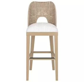 Frame White Upholstered Bar Stool