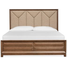 Callisto Bourbon Brown and Santa Cruz California King Upholstered Panel Bed