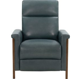 Lewiston Roma Bluegray Leather Push Thru The Arms Recliner