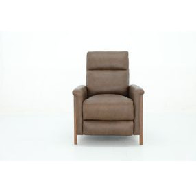 Lewiston Oasis Walnut Leather Push Thru The Arms Recliner