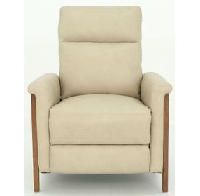 Lewiston Cashmere Stone Leather Push Thru The Arms Recliner