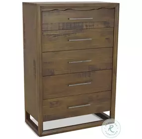 Lofton Mocha Wood 5 Drawer Chest