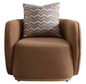 Ariana Gold and Caramel Velvet Accent Chair