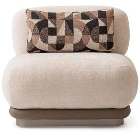 Bristol Point Fawn Armless Chair with Pillow