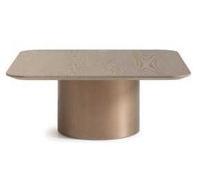 Canberra Light Ash and Antique Gold Short Cocktail Table