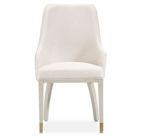 Monaco Elegance Shimmer Ivory and Almond Dining Arm Chair