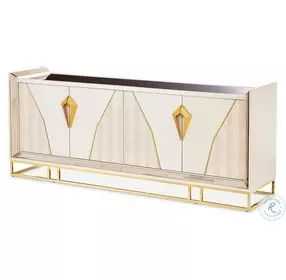 Carmela Shimmer Ivory Console Table with 1 Drawer