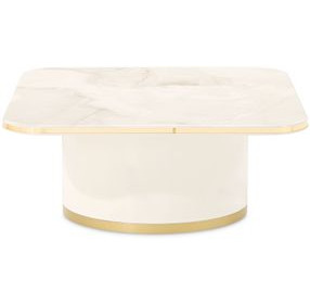 Gineverra Ivory and Gold Rectangular Cocktail Table